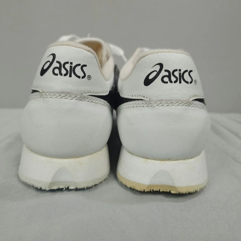 Vtg Asics Cheer Shoes Women 9.5 White Black Leather NCA Cheerleading
